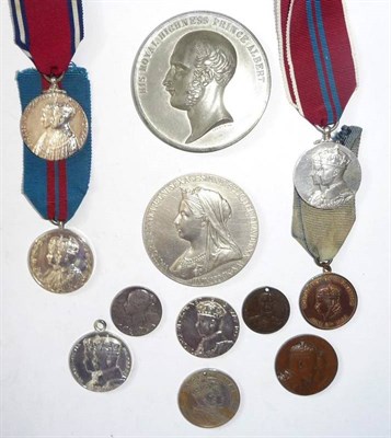 Lot 8 - A Collection of Twelve Royal Commemorative Medals, in silver, bronze and aluminium, including...