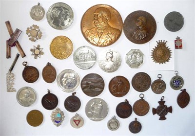 Lot 9 - A Collection of Thirty Five Various Silver, Bronze and White Metal Medals and Medallions, including