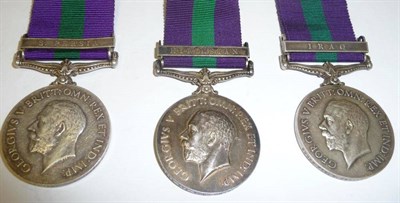 Lot 38 - Three General Service Medals 1918-62:- one with clasp S.PERSIA, awarded to 4735. SEPOY BOLTAN,...