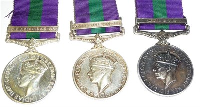 Lot 39 - Three General Service Medals 1918-62:- one with clasp S.E.ASIA 1945-46, awarded to 1460 2400...