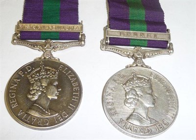 Lot 41 - Two General Service Medals 1918-62:- one with clasp ARABIAN PENINSULA, awarded to...