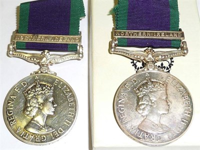 Lot 43 - Two General Service Medals 1962:- one with clasp NORTHERN IRELAND, awarded to 24252346...