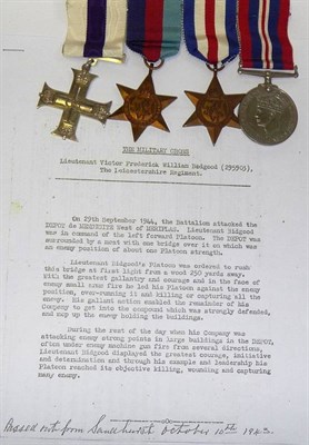 Lot 47 - A Second World War Gallantry Group, awarded to 295903 LT. V.F.W .BIDGOOD, LEICESTER REGIMENT,...