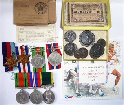 Lot 53 - A Second World War Group of Four Medals, comprising 1939-45 Star, France and Germany Star,...