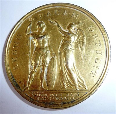 Lot 56 - A British Historical Medal to Commemorate the Peace of Amiens, in gilt bronze, by J G Hancock,...