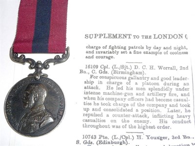 Lot 60 - A Distinguished Conduct Medal (George V), awarded to 16109 CPL-L.SJT:- D.C.H.WORRALL. 2/C.GDS.,...