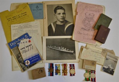 Lot 69 - A Second World War Naval Group of Four Medals, awarded to JX 304234 Able Seaman Anthony Lawson...