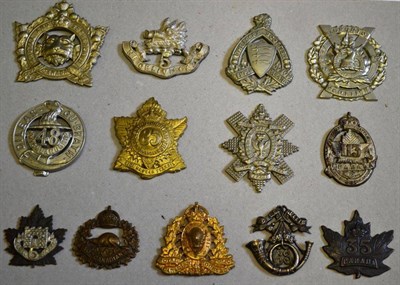 Lot 87 - A Collection of Thirteen Canadian First World War Cap and Glengarry Badges, comprising The...