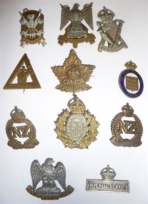 Lot 90 - A Collection of Thirty Eight Military Cap  and Glengarry Badges, in brass, white metal and...