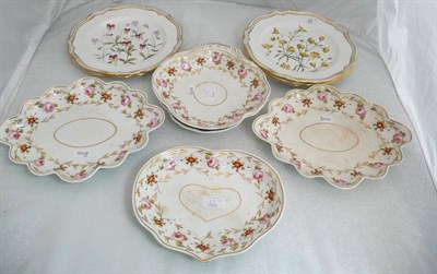 Lot 23 - A Duesbury Derby Five Piece Part Dessert Service, circa 1810, each piece painted with a band of...