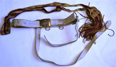 Lot 106 - A Victorian Officer's White Buff Sword Belt, with brass mounts and gilt brass rectangular...