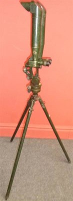 Lot 135 - A Pair of First World War Trench ";Scissor"; Binoculars by Carl Zeiss, the green painted body...