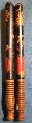 Lot 146 - A Victorian Special Constable's Truncheon by O'Cormack, Edinburgh, in walnut, the black painted...