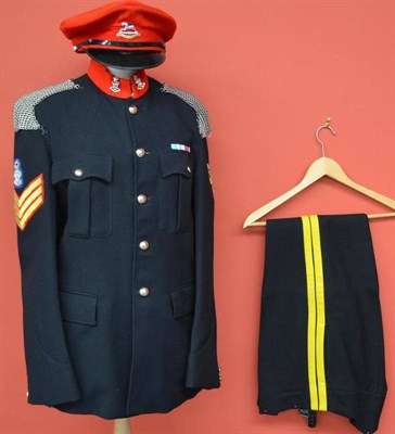 Lot 176 - A Queen's Own Hussars Sergeant's No.1 Dress Uniform, comprising peaked cap, blue tunic with crimson