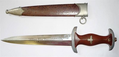 Lot 221 - A German Third Reich SA Dagger, the unsigned steel blade etched Alles fur Deutschland, the...