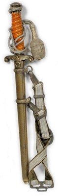 Lot 226 - A German Third Reich Army Officer's Dagger, with unmarked steel blade, the silver plated hilt...