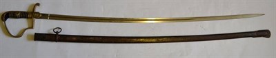 Lot 228 - A German Third Reich Army Officer's Sword, the 84cm plain single edge fullered steel blade...