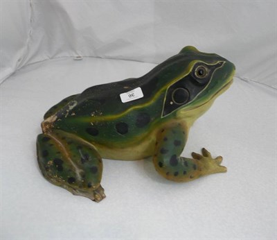 Lot 36 - A Continental Slip Cast Pottery Large Frog, circa 1900, with naturalistic skin detail,...
