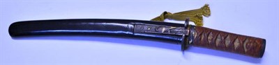 Lot 238 - A 19th Century Japanese Tanto, the 29.5cm unsigned steel blade with delamination marks, the...