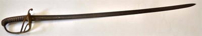 Lot 254 - A Victorian 1821 Pattern Light Cavalry Officer's Sword, the 91cm single edge blued steel blade...