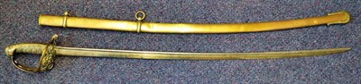 Lot 256 - A William IV 1822 Pattern Infantry Officer's Sword, the 73.5cm pipe back steel blade faintly etched