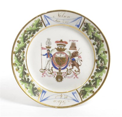 Lot 40 - Nelson Interest: A Continental Porcelain Nelson, 2nd April Commemorative Armorial Dessert...
