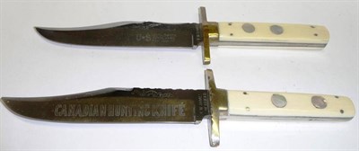 Lot 277 - An F W James, Sheffield Small Bowie Knife, the scallop back clip point steel blade etched ";US...