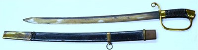 Lot 283 - A Russian Short Sword, the 53.5cm unmarked single edge steel blade with a narrow fuller to the...