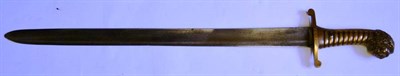 Lot 284 - A 19th Century German Short Sword, the 53.5cm single edge steel blade with a broad fuller to...