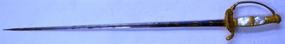 Lot 287 - A 19th Century Continental Officer's Dress Sword, the 66cm triangular section fullered steel...