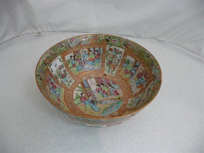 Lot 45 - A Cantonese Porcelain Fruit Bowl, circa 1880, typically decorated with panels of Manchu...
