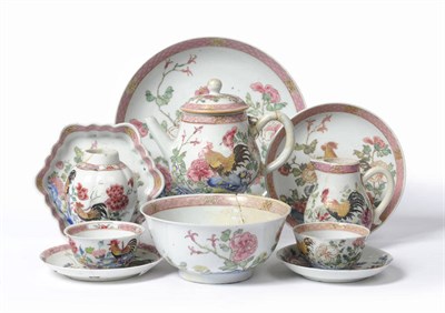 Lot 52 - A Group of Eleven Chinese Famille Rose Export Porcelain Teawares, Yongzheng (1723-1735), comprising