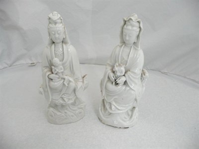 Lot 53 - A Chinese Dehua White Porcelain Figure of Guanyin, known as the Blaeu Idol, 2nd half of 17th...