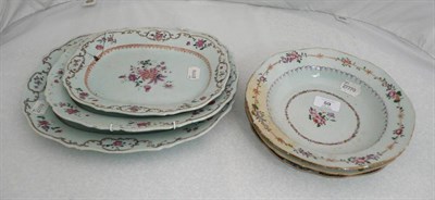 Lot 59 - A Graduated Set of Three Chinese Famille Rose Export Porcelain Meat Dishes, circa 1770, each of...
