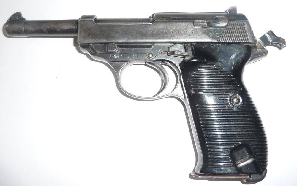 Lot 543 - A Deactivated Walther P38 Semi Automatic Pistol, numbered 2943a, with Waffenamt stamp, black...