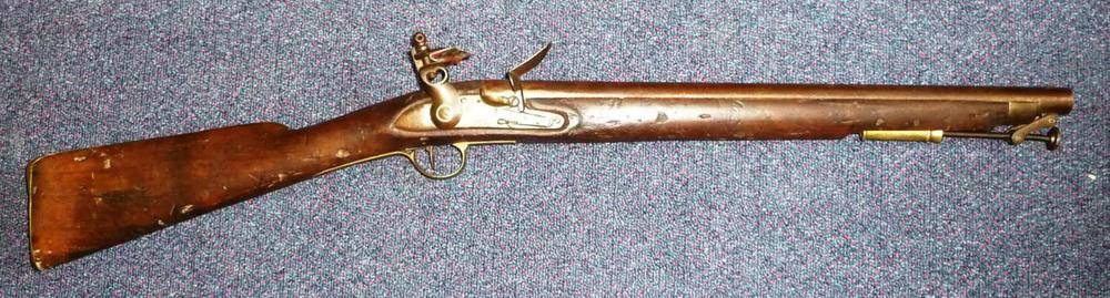 Lot 598 - A Napoleonic Period Flintlock Carbine, the 47cm steel barrel with indistinct markings to the...