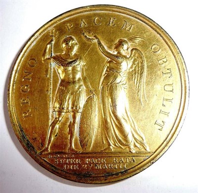 Lot 1 - A British Historical Medal to Commemorate the Peace of Amiens, in gilt bronze, by J G Hancock,...