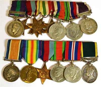 Lot 10 - A First/Second World War Group of Six Medals, awarded to 45162 PTE.L.R.HILL. NORTH'D FUS.,...