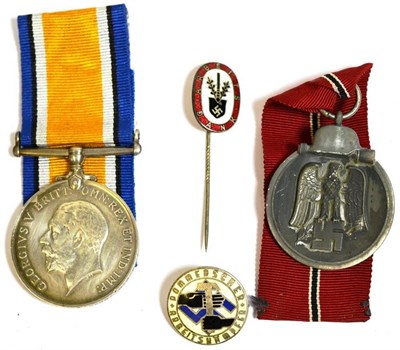 Lot 11 - A British War Medal, awarded to 234975 PTE.1.R.C.GABB. R.A.F.; a German Third Reich Medal for...