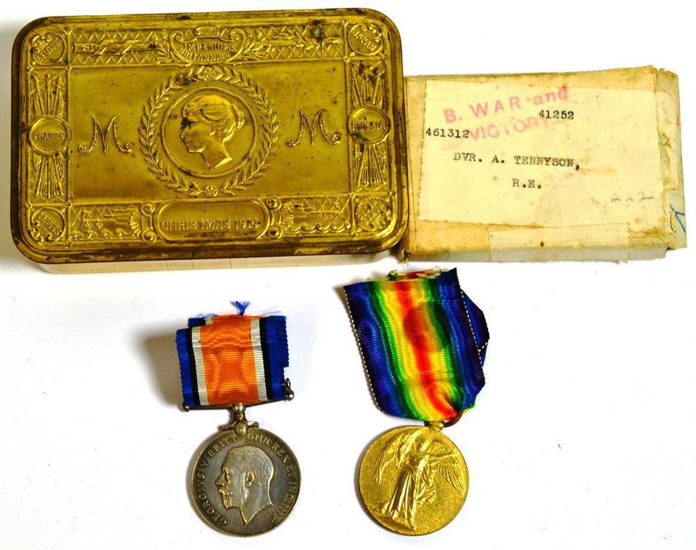Lot 13 - A First World War Pair, awarded to 461312 DVR.A.TENNYSON. R.E., comprising a British War Medal...