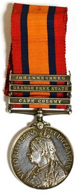 Lot 16 - A Queen's South Africa Medal 1899, with three clasps CAPE COLONY, ORANGE FREE STATE and...