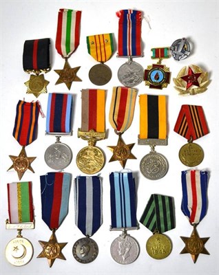 Lot 19 - Seven Second World War Medals, comprising 1939-45 Star, Africa Star, Burma Star, Italy Star, France