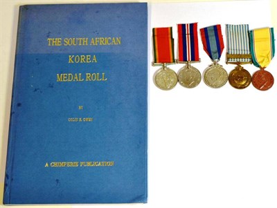 Lot 28 - A South African Second World War/Korean War Group of Five Medals, comprising an Africa Service...