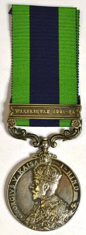 Lot 31 - An India General Service Medal 1909, with clasp WAZIRISTAN 1921-24, awarded to 1017388...