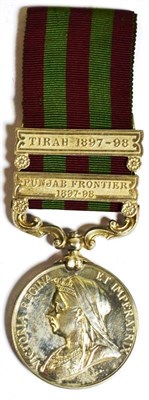Lot 32 - An India Medal 1896, with two clasps PUNJAB FRONTIER 1897-98 and TIRAH 1897-98, awarded to 5095...