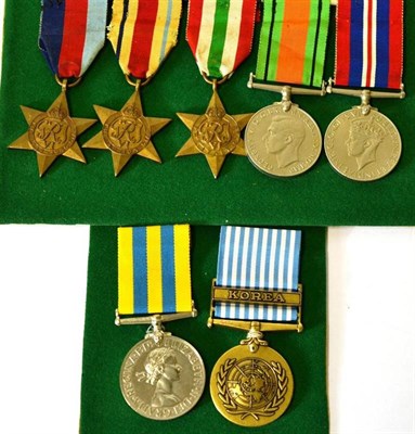 Lot 53 - A Copy of a Korea Medal 1951 and a United Nations Korea Medal; a Second World War Group of Five...