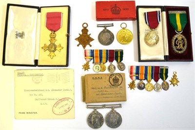 Lot 65 - A First/Second World War OBE Group of Eight Medals, awarded to CAPT.(later MAJOR)...