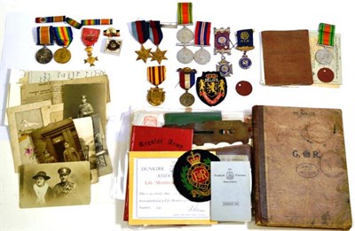 Lot 68 - A Group of First/Second World War Medals and Ephemera to the Dent Family, comprising Father's -...
