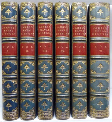 Lot 81 - James (William) The Naval History of Great Britain ..., 1847, 6 vols., engraved plates, calf...