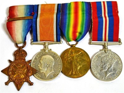 Lot 72 - A First/Second World War Group of Four Medals, awarded to 9151 PTE.W.E.WRIGHT. 2/NOTTS. &...